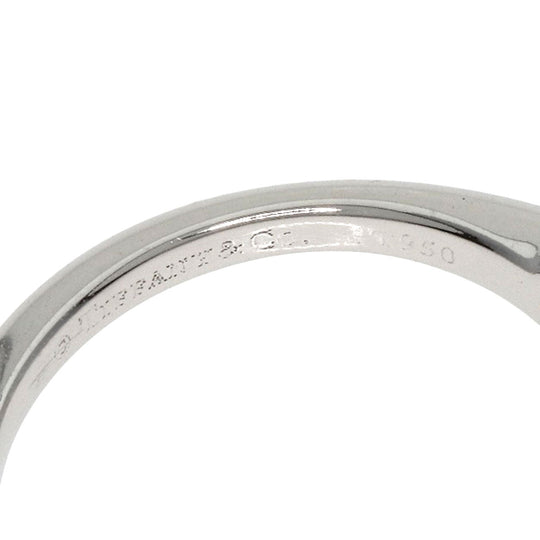 TIFFANY&Co. Ring PT950 Silver solitaire knife edge diamond Women Used Authentic