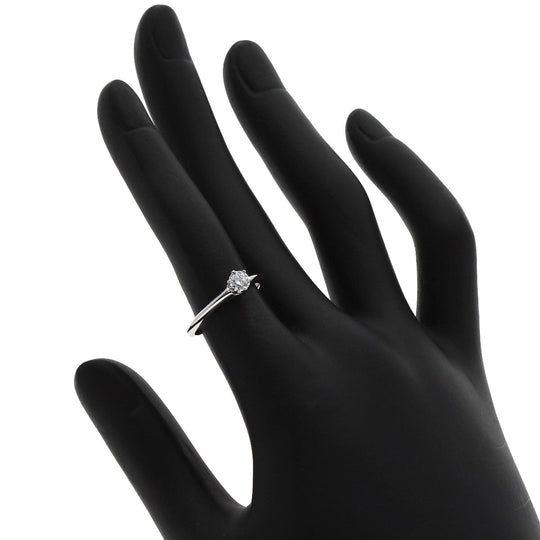 TIFFANY&Co. Ring PT950 Silver solitaire knife edge diamond Women Used Authentic