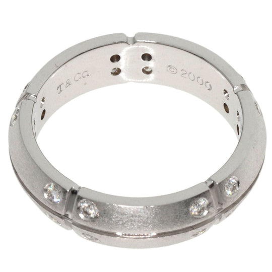 TIFFANY&Co. Ring K18WG Silver Streamerica Diamond Women Used Authentic