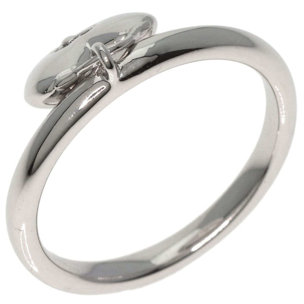 TIFFANY&Co. Ring K18WG Silver Heart Lock 3P Diamond Women Used Authentic