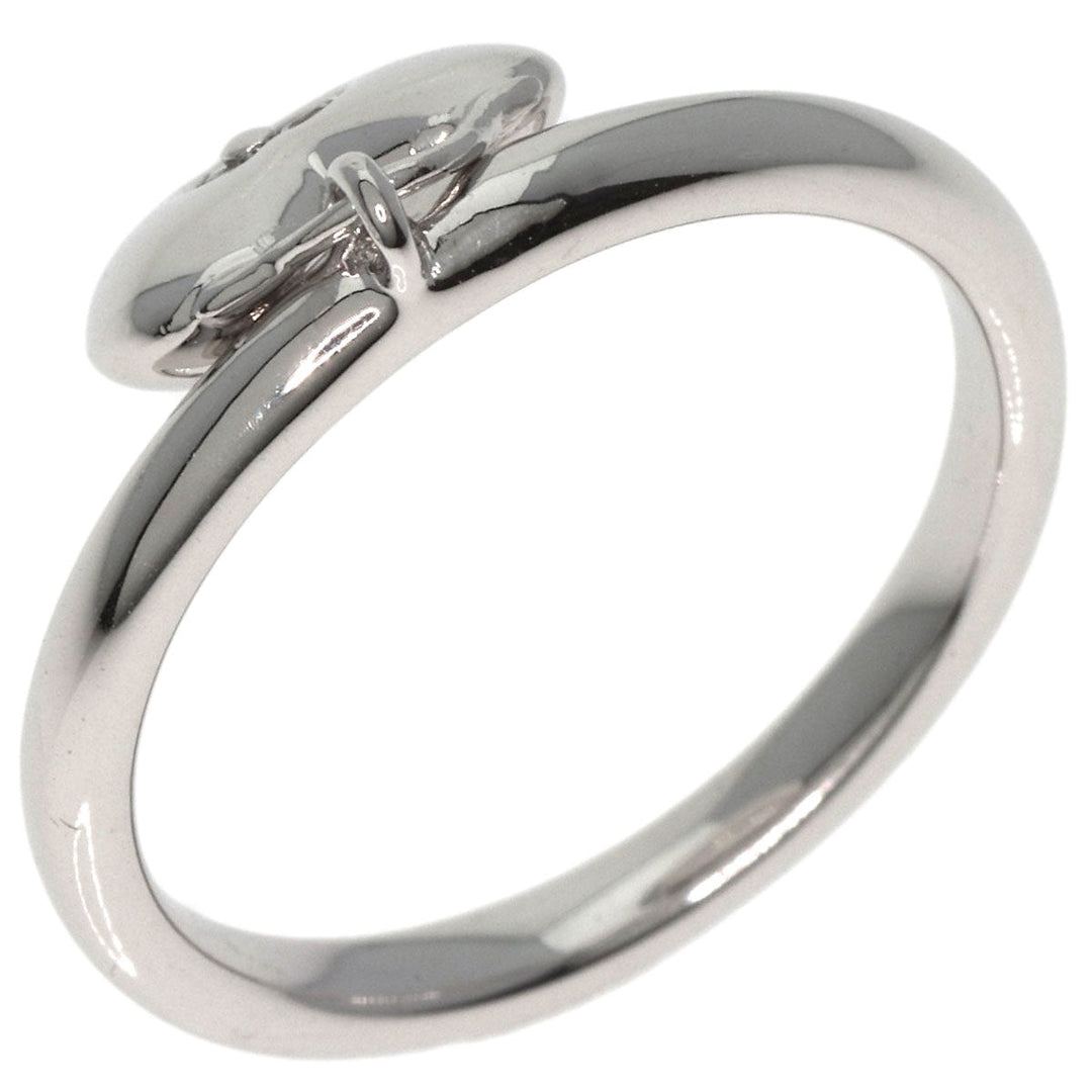 TIFFANY&Co. Ring K18WG Silver Heart Lock 3P Diamond Women Used Authentic