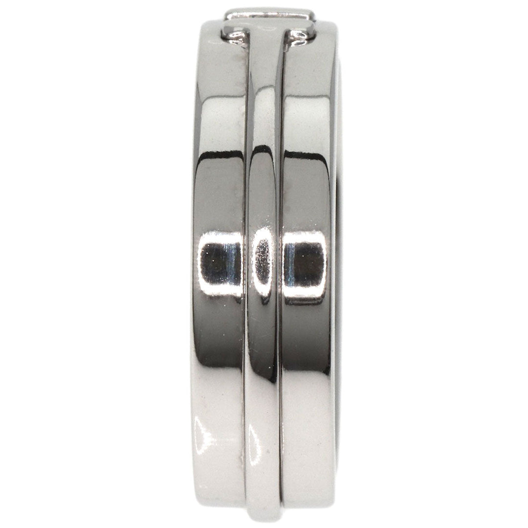 TIFFANY&Co. Ring K18WG Silver T TWO wide Women Used Authentic