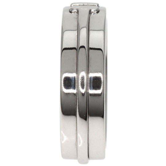 TIFFANY&Co. Ring K18WG Silver T TWO wide Women Used Authentic