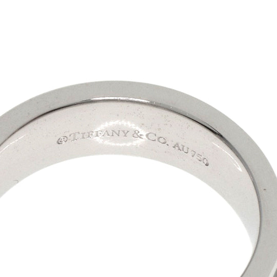 TIFFANY&Co. Ring K18WG Silver T TWO wide Women Used Authentic
