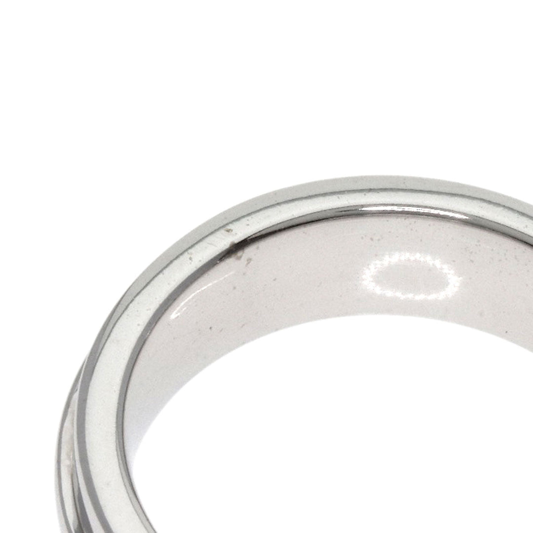 TIFFANY&Co. Ring K18WG Silver T TWO wide Women Used Authentic