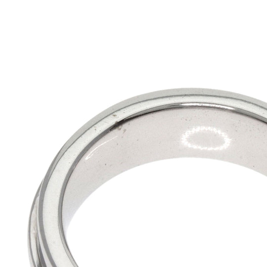 TIFFANY&Co. Ring K18WG Silver T TWO wide Women Used Authentic