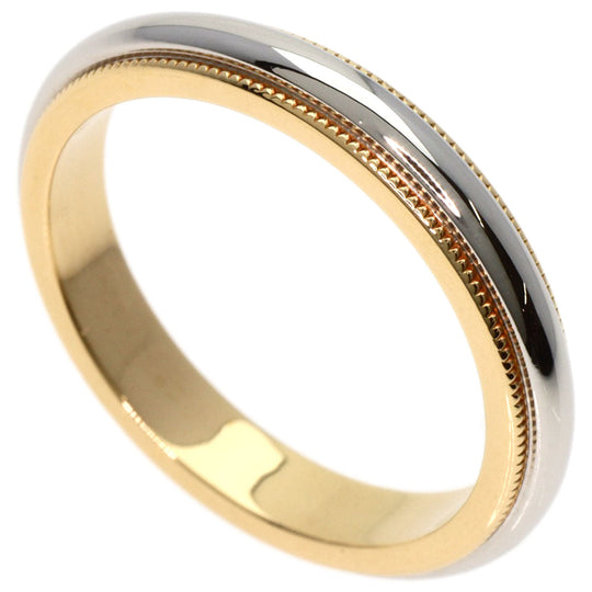 TIFFANY&Co. Ring K18YG , PT950 Silver Milgrain Women Used Authentic