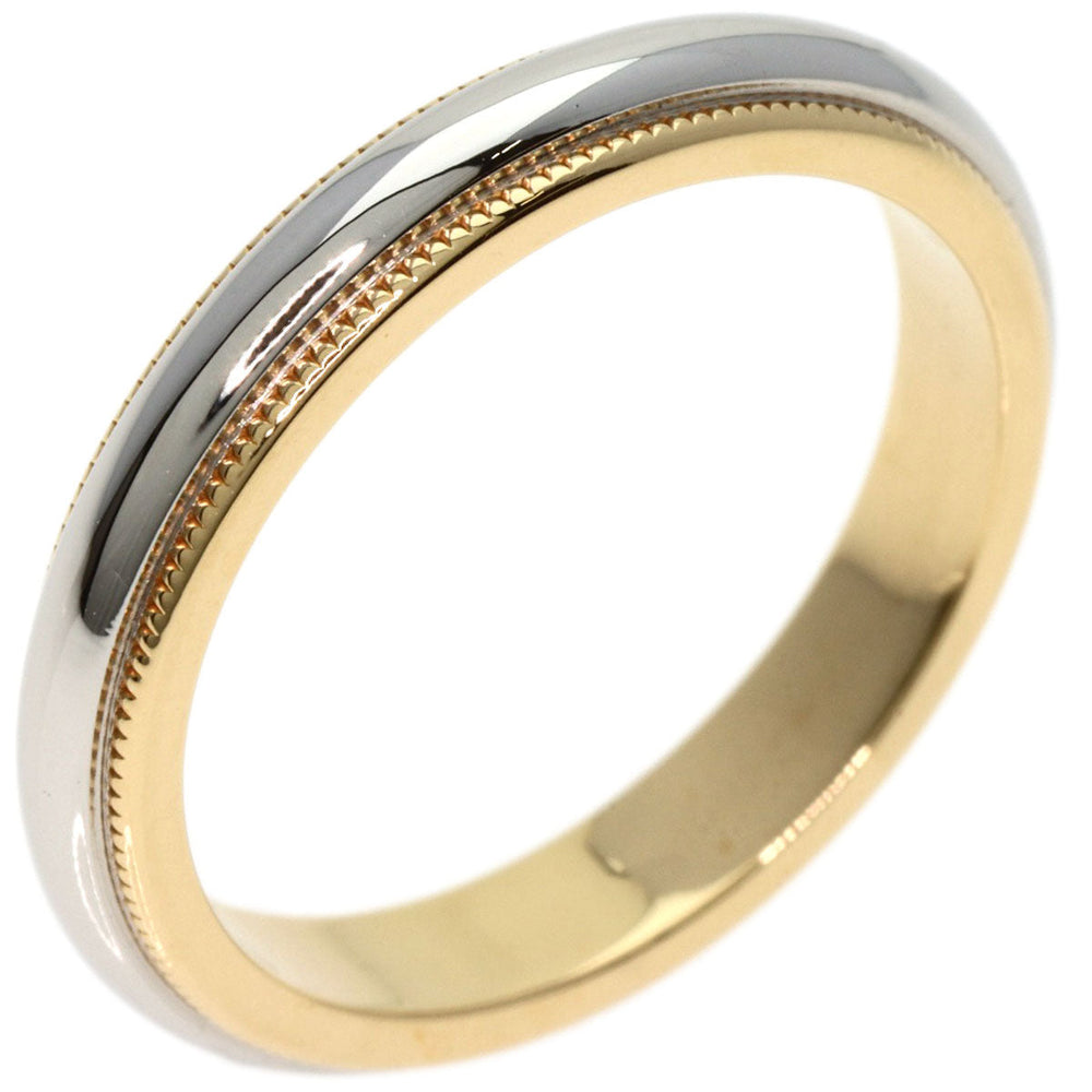 TIFFANY&Co. Ring K18YG , PT950 Silver Milgrain Women Used Authentic
