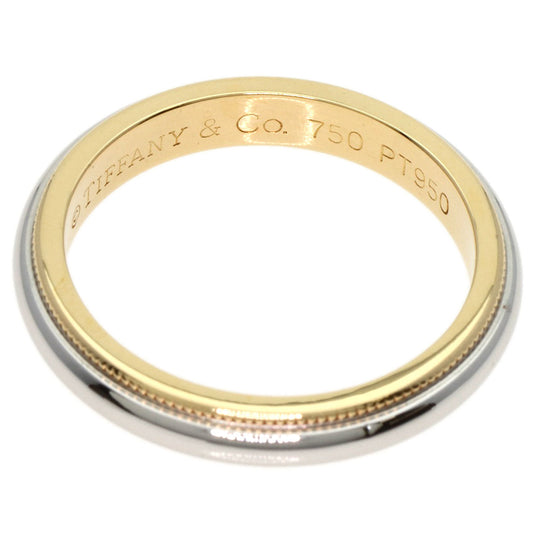 TIFFANY&Co. Ring K18YG , PT950 Silver Milgrain Women Used Authentic