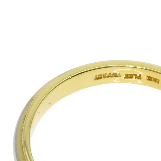 TIFFANY&Co. Ring K18YG , PT950 gold Milgrain Women Used Authentic