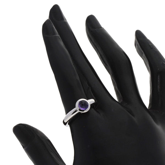 TIFFANY&Co. Ring K18WG Silver Rose Cut Amethyst