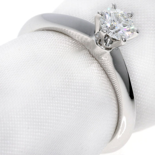 TIFFANY&Co. Ring PT950 Silver solitaire knife edge diamond Women Used Authentic