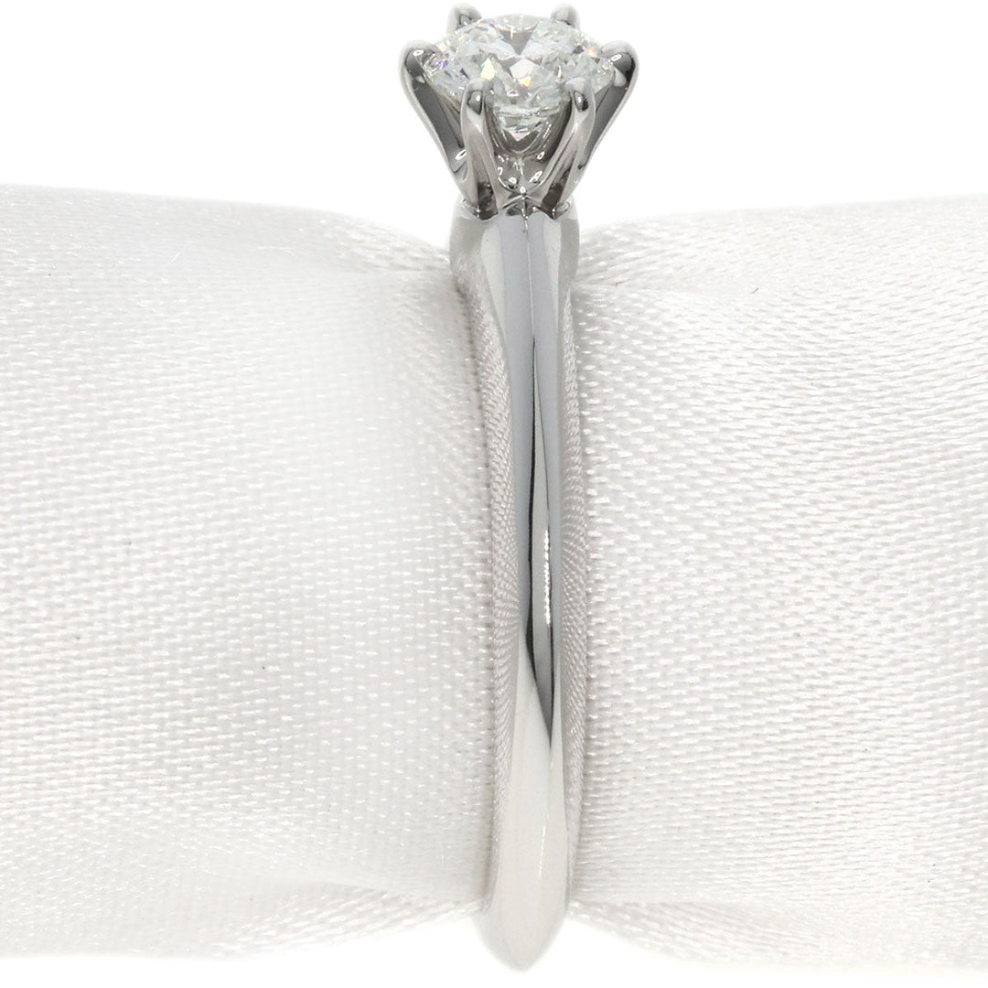 TIFFANY&Co. Ring PT950 Silver solitaire knife edge diamond Women Used Authentic