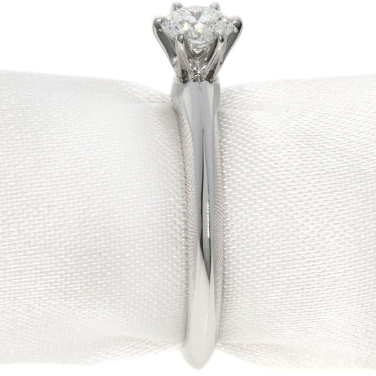 TIFFANY&Co. Ring PT950 Silver solitaire knife edge diamond Women Used Authentic