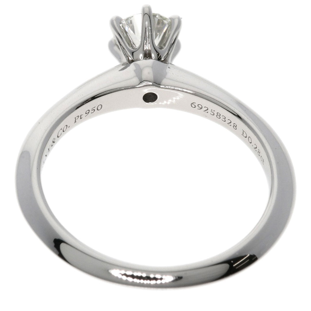 TIFFANY&Co. Ring PT950 Silver solitaire knife edge diamond Women Used Authentic