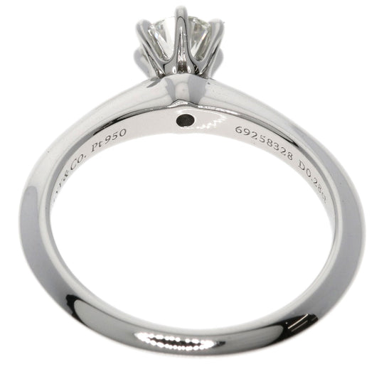 TIFFANY&Co. Ring PT950 Silver solitaire knife edge diamond Women Used Authentic