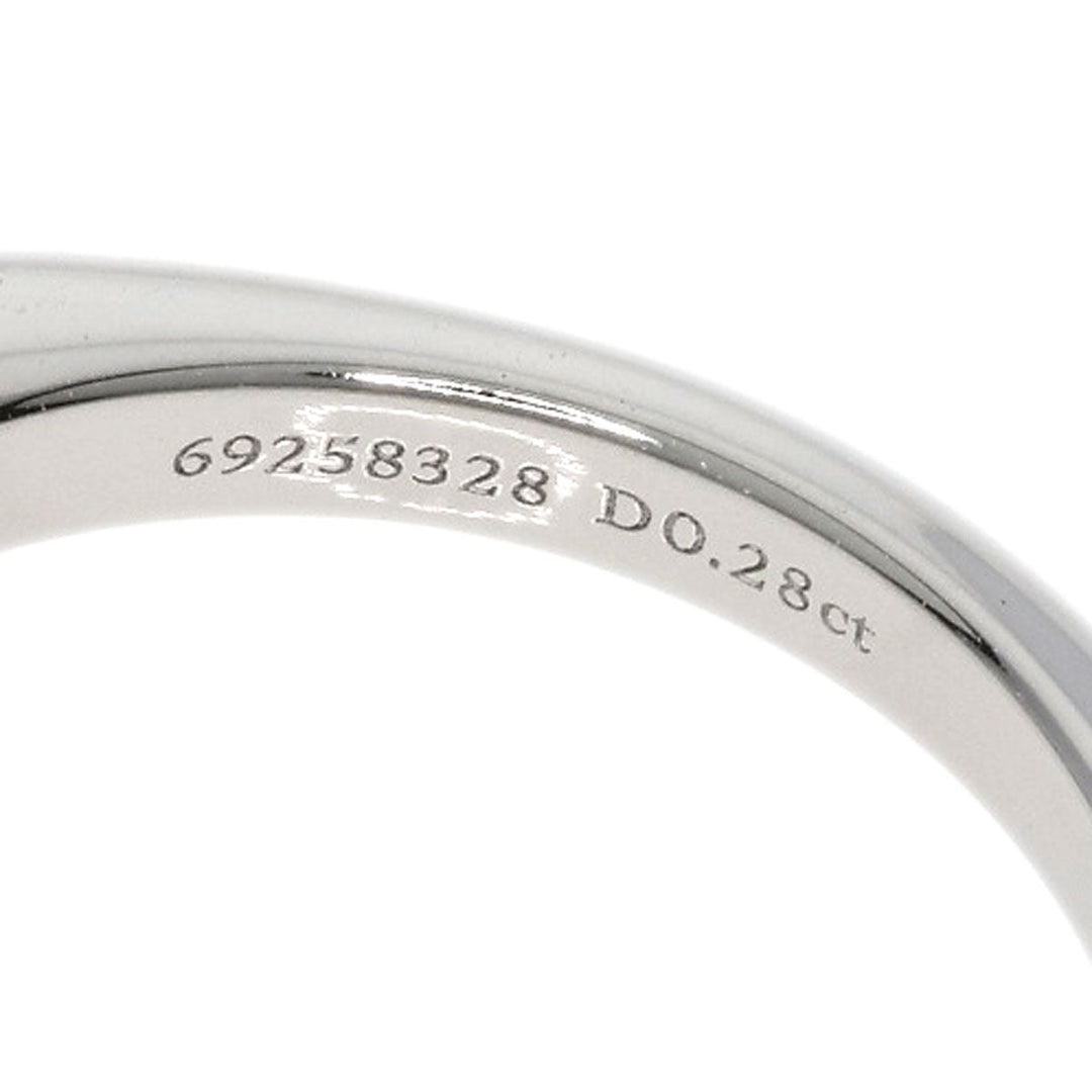 TIFFANY&Co. Ring PT950 Silver solitaire knife edge diamond Women Used Authentic