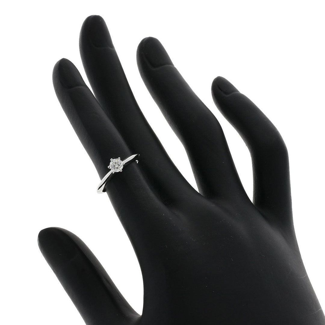 TIFFANY&Co. Ring PT950 Silver solitaire knife edge diamond Women Used Authentic