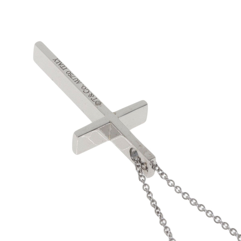 TIFFANY&Co. Necklace K18WG Silver Metrocross