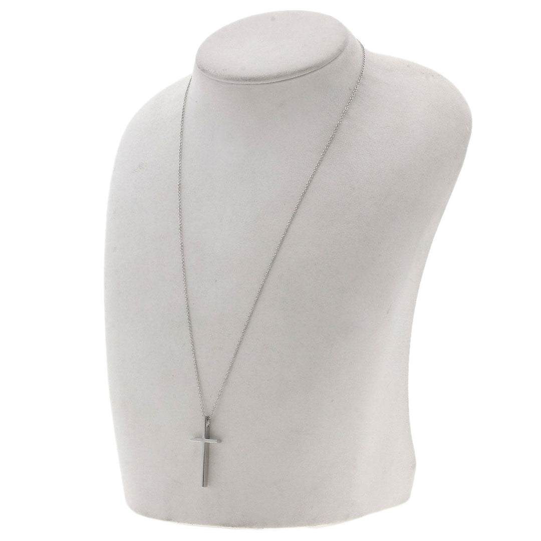 TIFFANY&Co. Necklace K18WG Silver Metrocross