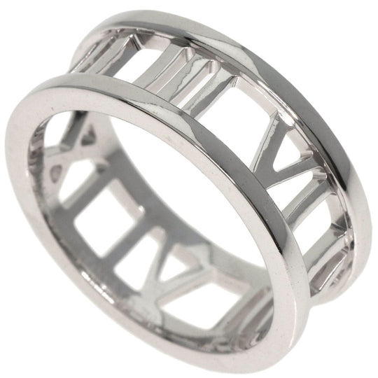 TIFFANY&Co. Ring K18WG Silver Atlas open Women Used Authentic