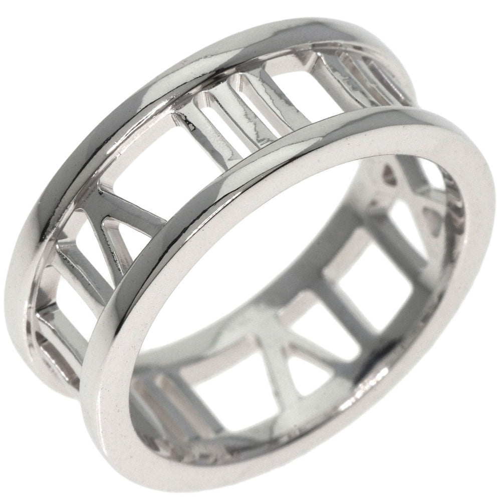 TIFFANY&Co. Ring K18WG Silver Atlas open Women Used Authentic