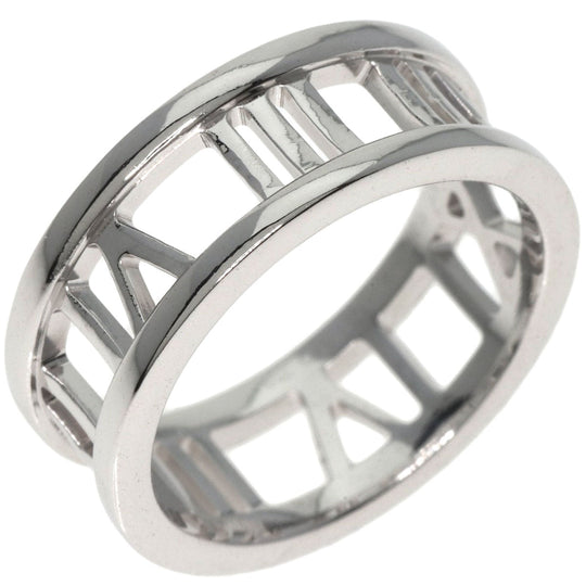 TIFFANY&Co. Ring K18WG Silver Atlas open Women Used Authentic