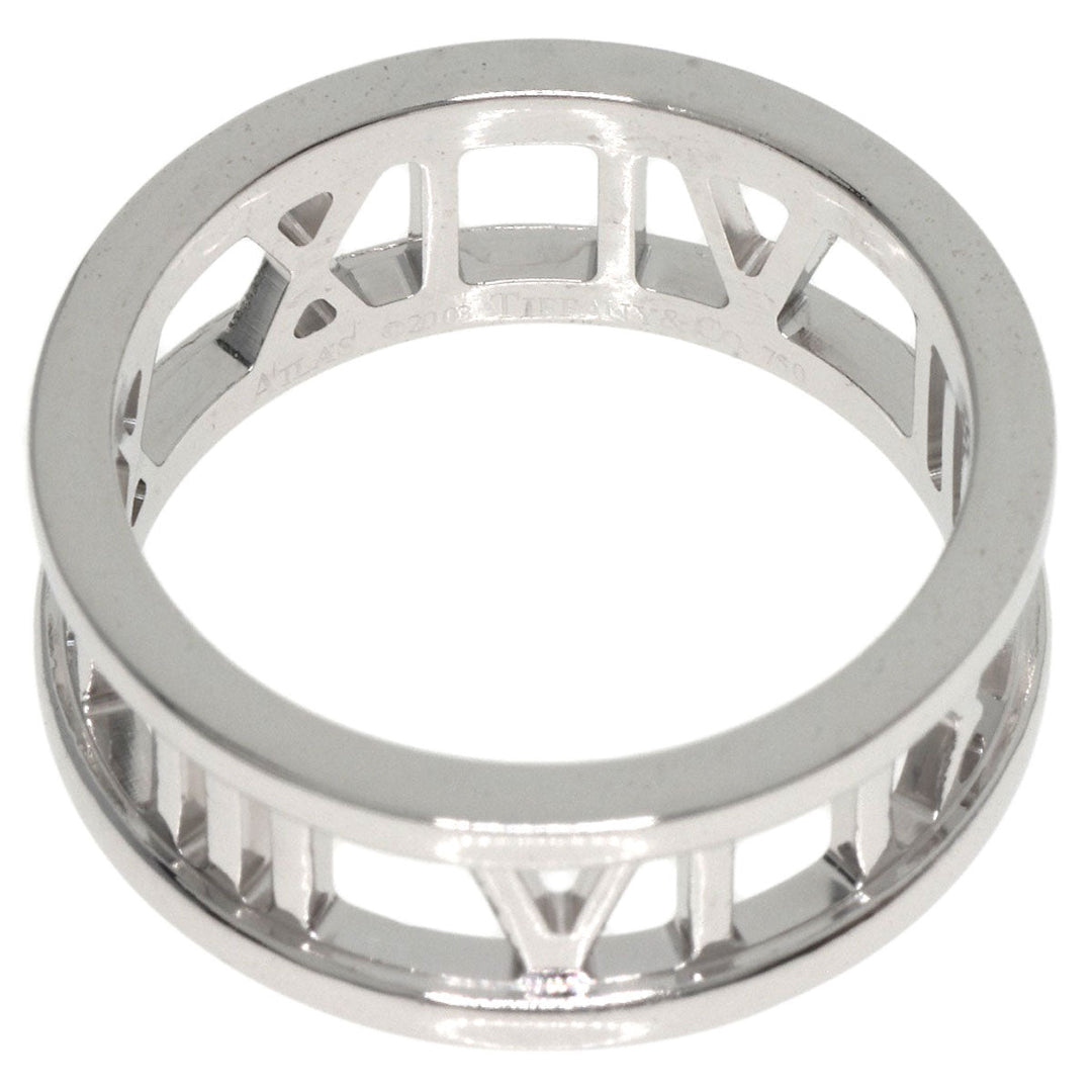 TIFFANY&Co. Ring K18WG Silver Atlas open Women Used Authentic