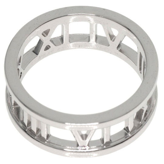 TIFFANY&Co. Ring K18WG Silver Atlas open Women Used Authentic