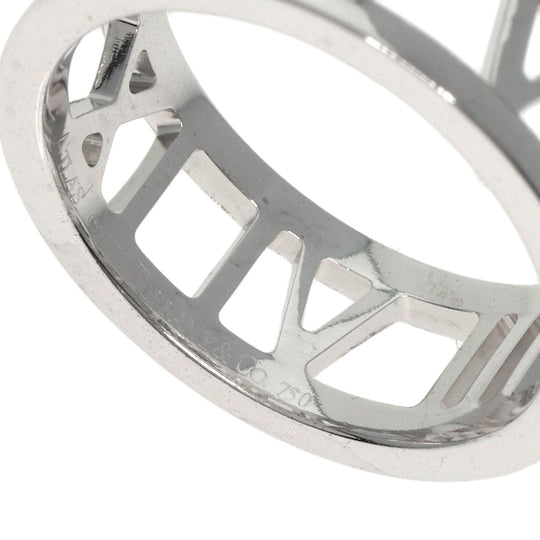 TIFFANY&Co. Ring K18WG Silver Atlas open Women Used Authentic