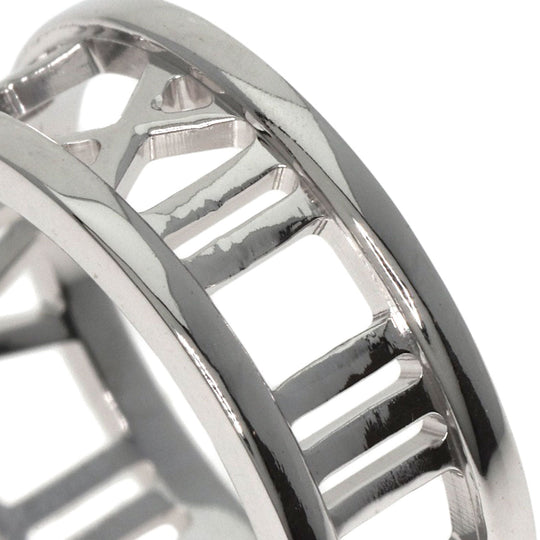TIFFANY&Co. Ring K18WG Silver Atlas open Women Used Authentic
