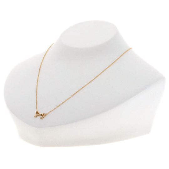 TIFFANY&Co. Necklace 18K Pink Gold gold Double rubbing heart diamond Women Used Authentic
