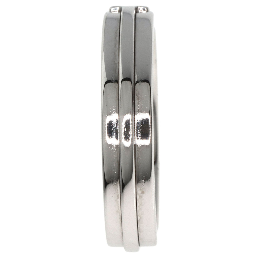 TIFFANY&Co. Ring K18WG Silver T TWO narrow Women Used Authentic