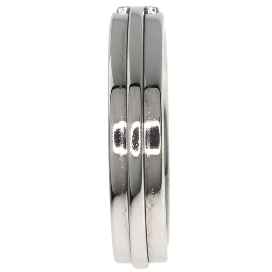 TIFFANY&Co. Ring K18WG Silver T TWO narrow Women Used Authentic
