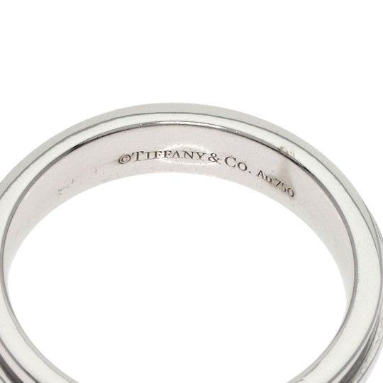 TIFFANY&Co. Ring K18WG Silver T TWO narrow Women Used Authentic