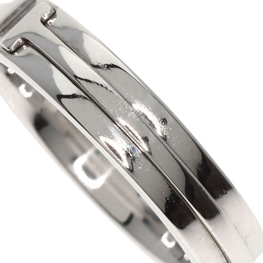 TIFFANY&Co. Ring K18WG Silver T TWO narrow Women Used Authentic