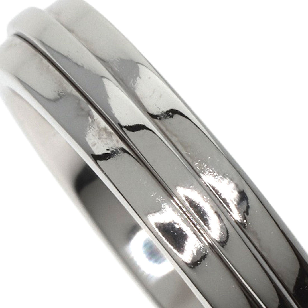 TIFFANY&Co. Ring K18WG Silver T TWO narrow Women Used Authentic