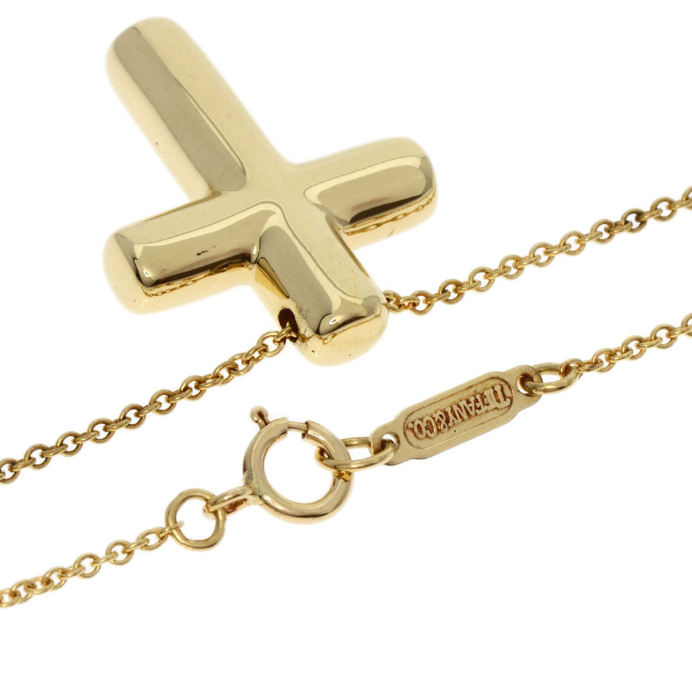 TIFFANY&Co. Necklace 18K Yellow Gold gold Dots Cross Diamond Women Used Authentic