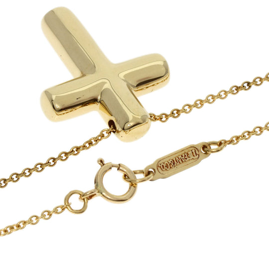 TIFFANY&Co. Necklace 18K Yellow Gold gold Dots Cross Diamond Women Used Authentic