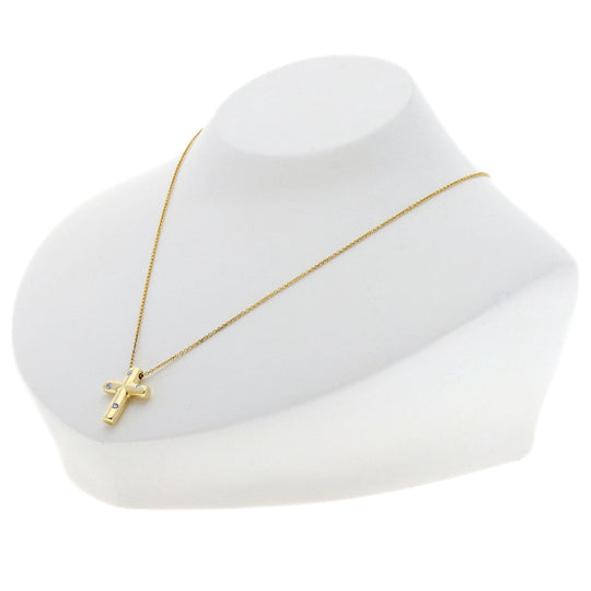 TIFFANY&Co. Necklace 18K Yellow Gold gold Dots Cross Diamond Women Used Authentic
