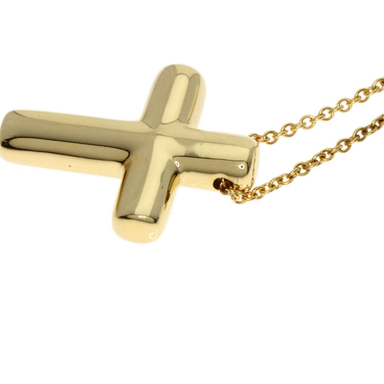 TIFFANY&Co. Necklace 18K Yellow Gold gold Dots Cross Diamond Women Used Authentic