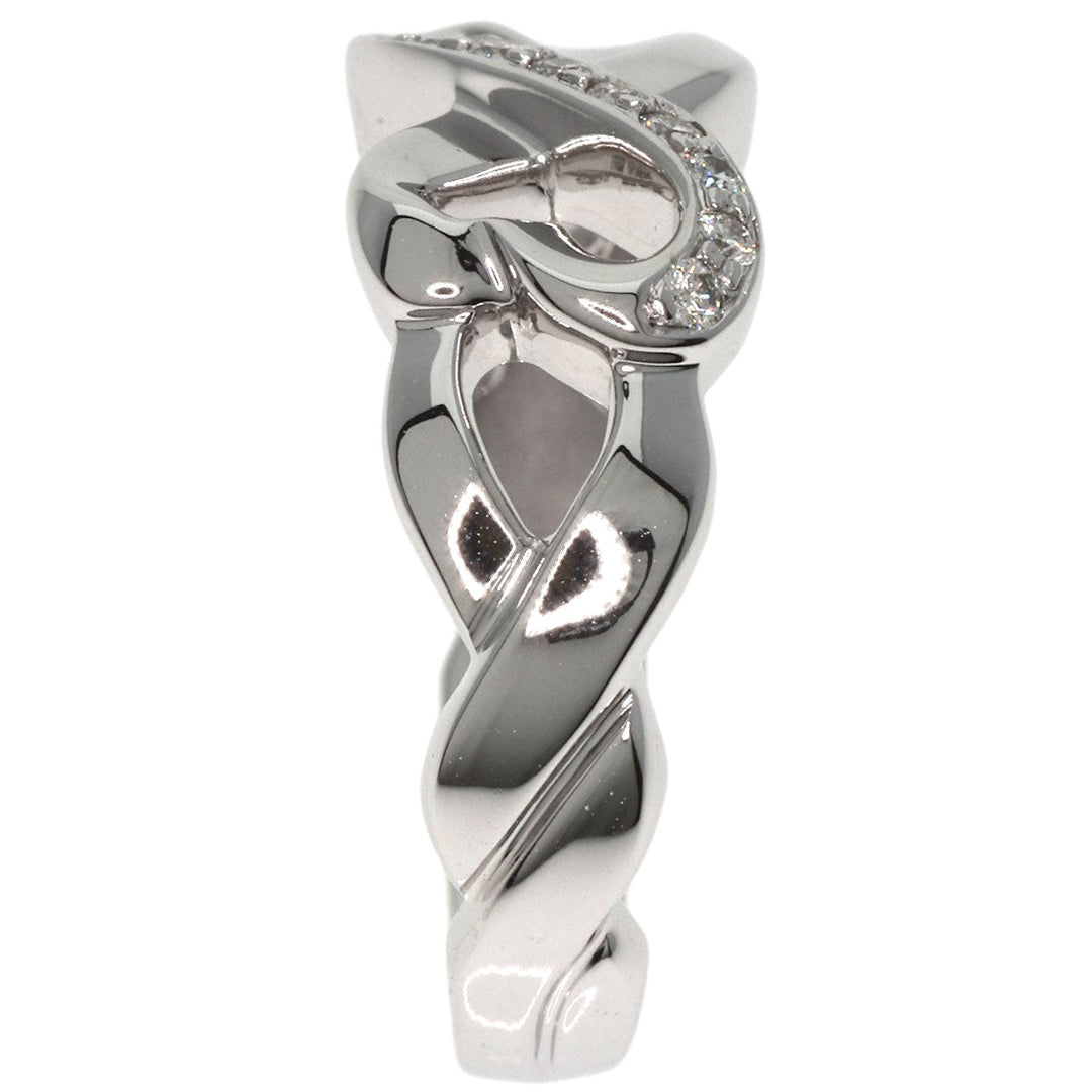 TIFFANY&Co. Ring K18WG Silver Double rubbing heart diamond