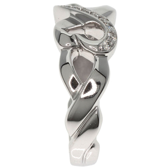 TIFFANY&Co. Ring K18WG Silver Double rubbing heart diamond