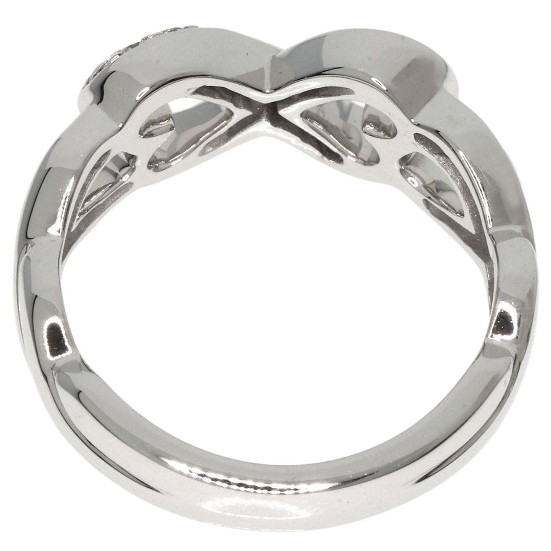 TIFFANY&Co. Ring K18WG Silver Double rubbing heart diamond