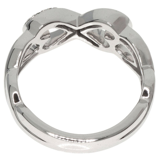 TIFFANY&Co. Ring K18WG Silver Double rubbing heart diamond