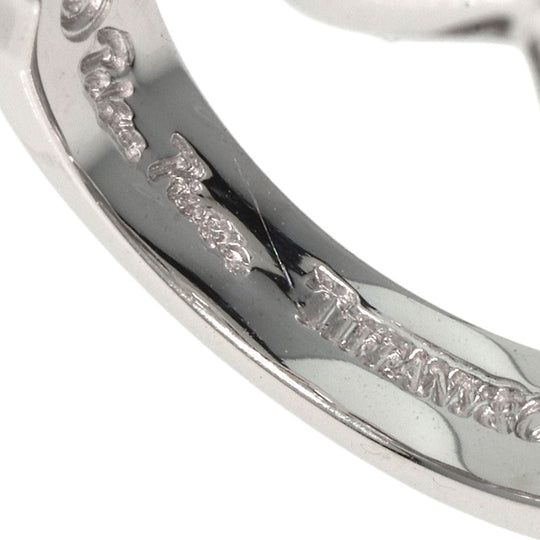 TIFFANY&Co. Ring K18WG Silver Double rubbing heart diamond