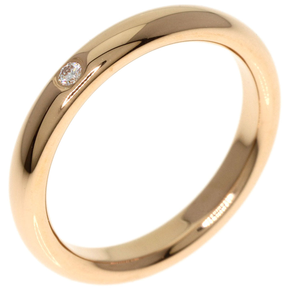 TIFFANY&Co. Ring 18K Pink Gold gold Stacking band 1P diamond Women Used Authentic