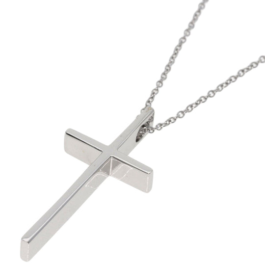 TIFFANY&Co. Necklace K18WG Silver Metrocross