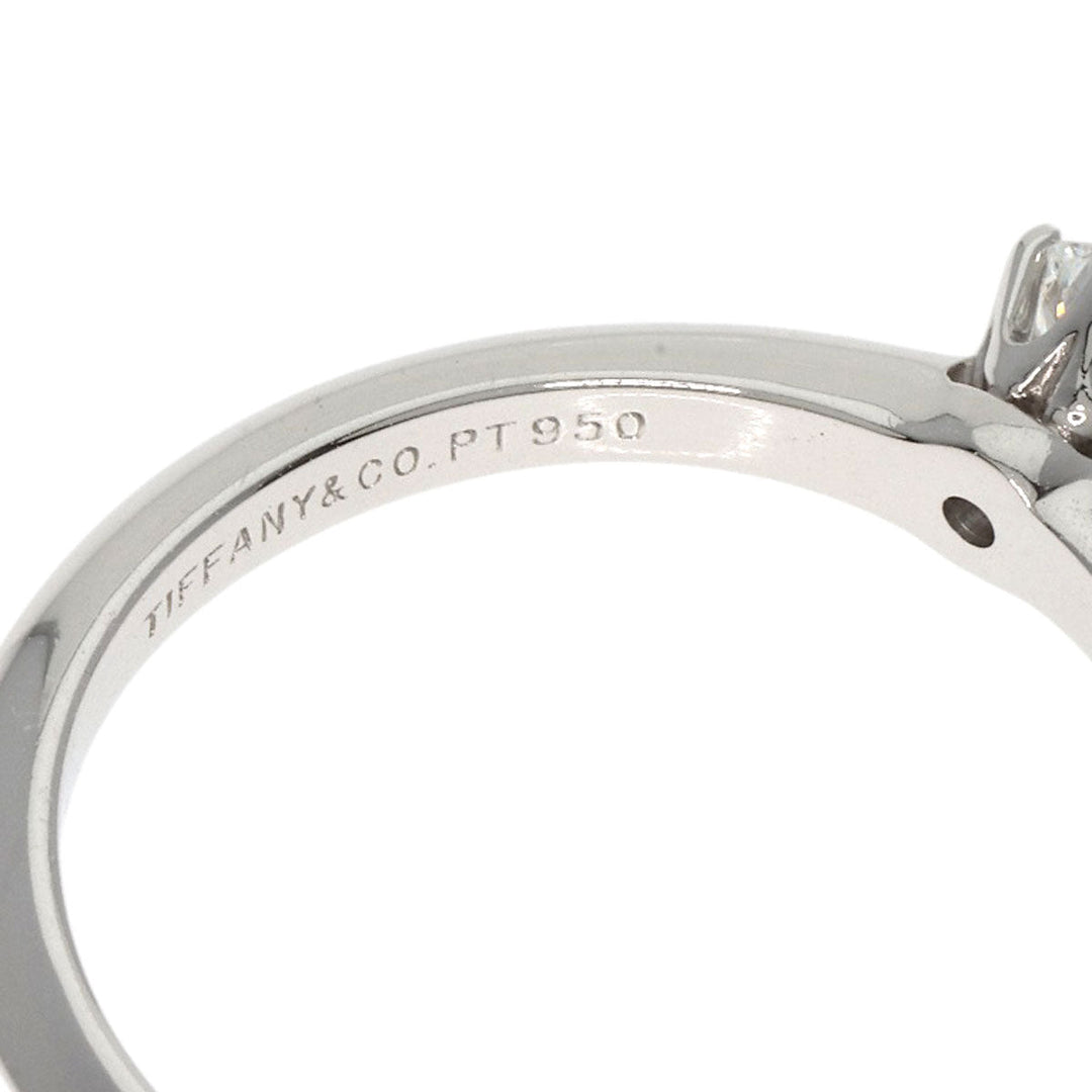TIFFANY&Co. Ring PT950 Silver solitaire knife edge diamond Women Used Authentic
