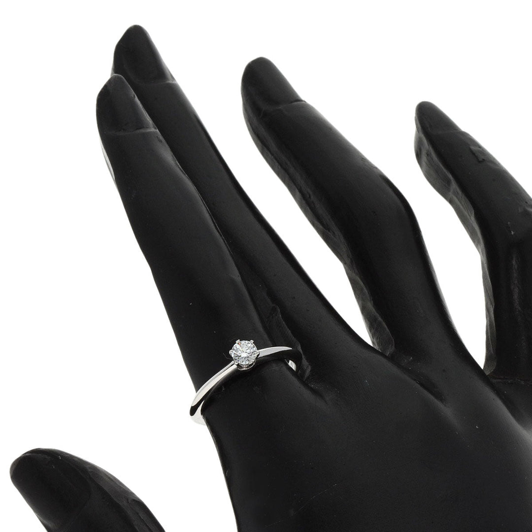 TIFFANY&Co. Ring PT950 Silver solitaire knife edge diamond Women Used Authentic